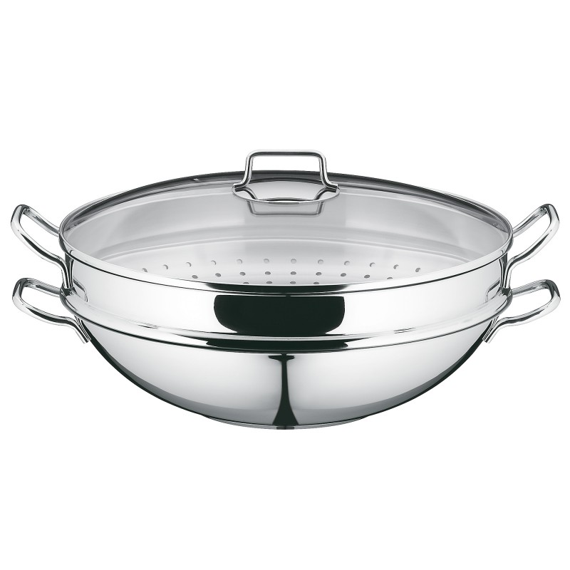 WOK MACAO CM 36 CON CAMPANA A VAPORE E GRIGLIA WMF