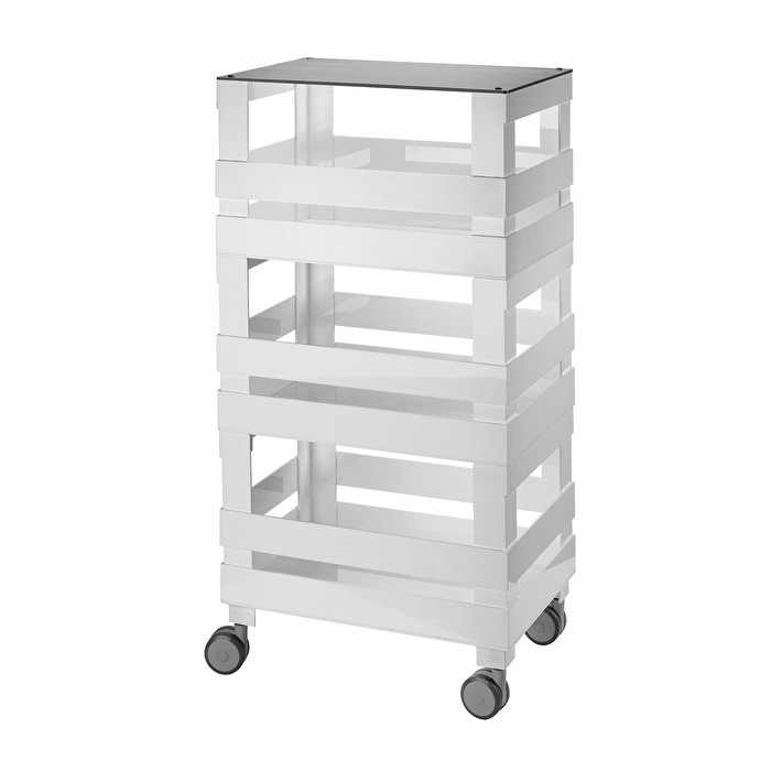 CARRELLO TIDDY&STORE BIANCO CON RIPIANO GUZZINI