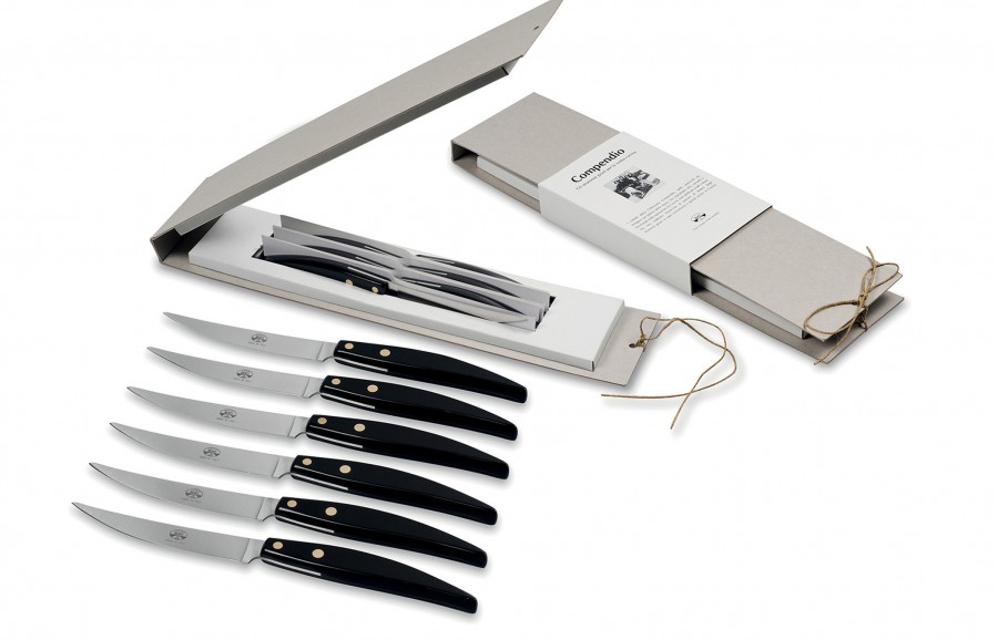 CONF. 6 PEZZI COLTELLO NERO POLICROMIA BERTI