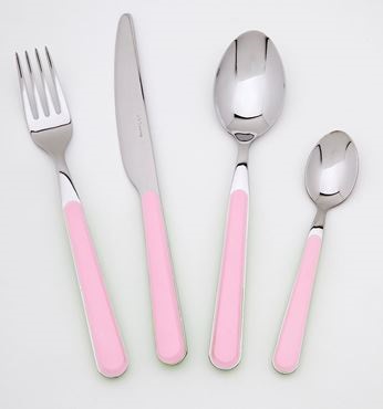 SET POSATE 24 PEZZI ZERO ROSA PASTELLO 64 D&D