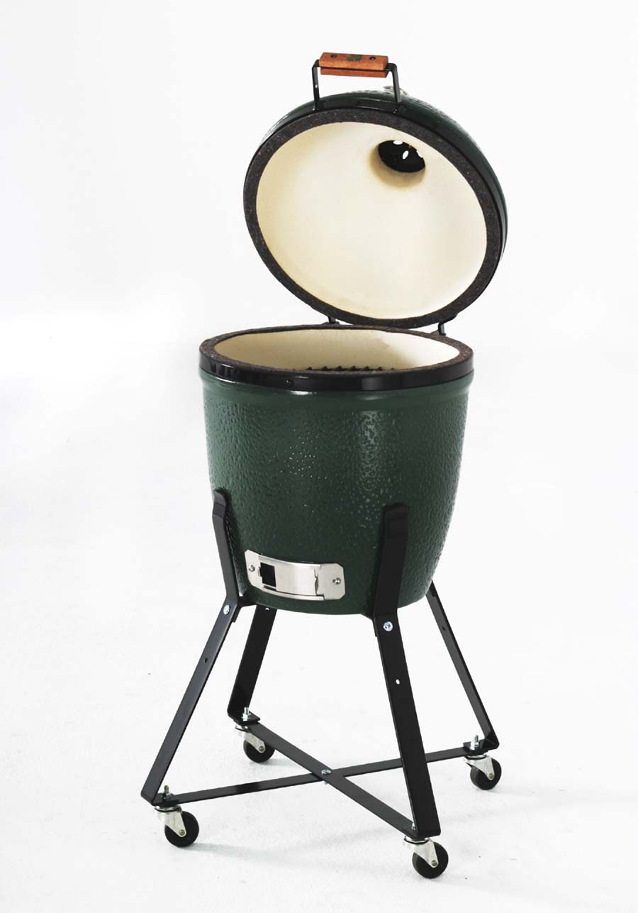 BIG GREEN EGG SMALL CM 33 CON CARRELLO E CONVECTOR FORNO